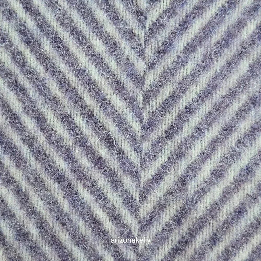 NWT Moon Merino Wool Herringbone Throw Blanket Purple Clover